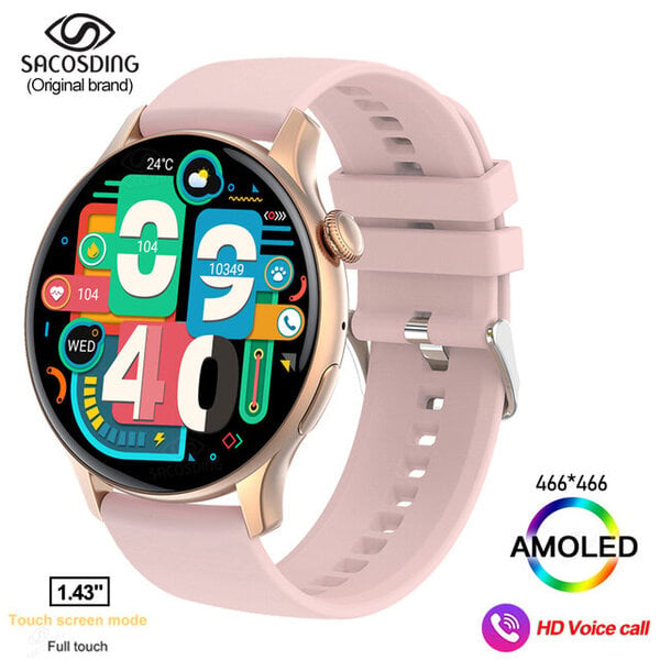 2024 Bluetooth Call Adult Smart Watch Full Touch Fitness IP68 vedenpitävä aikuisten älykello Lady Kello + laatikko Android IOS