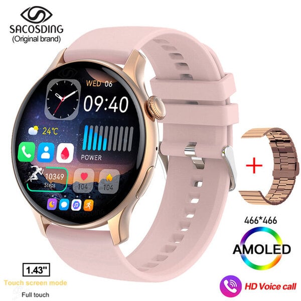 2024 Bluetooth Call Adult Smart Watch Full Touch Fitness IP68 vedenpitävä aikuisten älykello Lady Kello + laatikko Android IOS