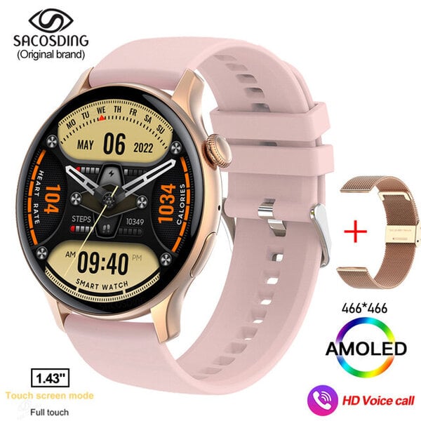 2024 Bluetooth Call Adult Smart Watch Full Touch Fitness IP68 vedenpitävä aikuisten älykello Lady Kello + laatikko Android IOS