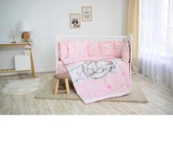 Lorelli lasten vuodevaatesetti Butterflies Pink, 140x95 cm, 5 osaa hinta ja tiedot | Vuodevaatteet lapsille | hobbyhall.fi