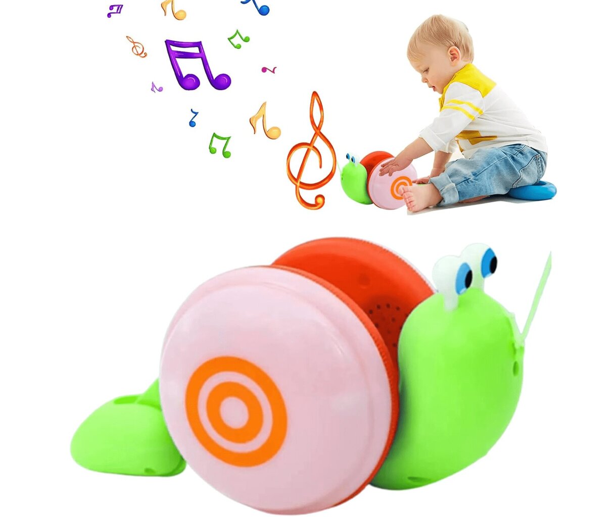 Interaktiivinen etana Halpix Snail Pull Along Toy hinta ja tiedot | Vauvan lelut | hobbyhall.fi