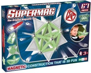 Magneettinen rakennussetti Supermag Primary Glow, 0159, 67 kpl hinta ja tiedot | LEGOT ja rakennuslelut | hobbyhall.fi