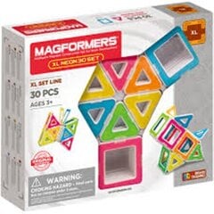 Magneettinen rakennussetti Magformers XL Neon, 30 kpl hinta ja tiedot | LEGOT ja rakennuslelut | hobbyhall.fi