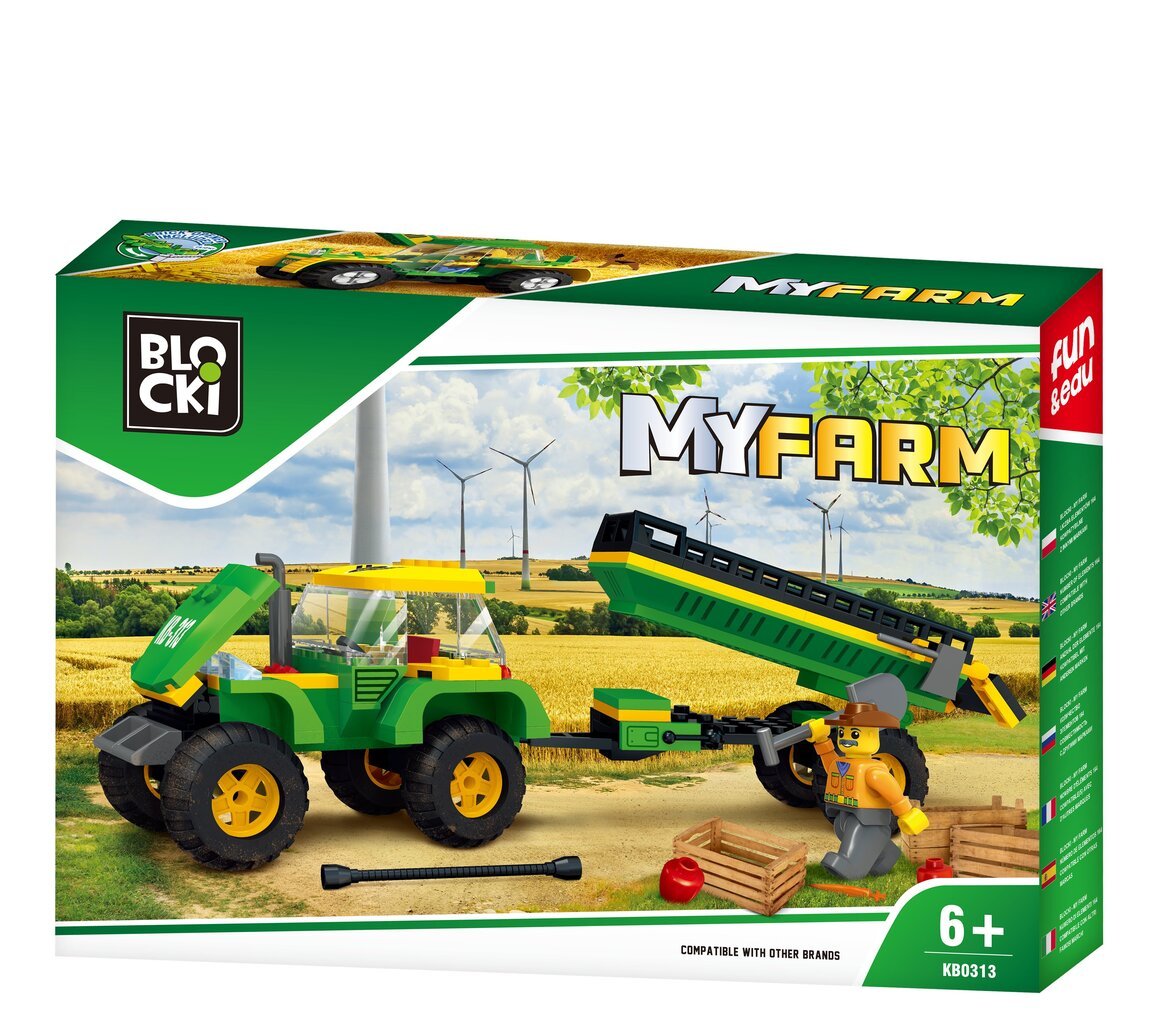 Rakennussetti Blocki MyFarm Traktori perävaunulla, KB0313 164 kpl hinta ja tiedot | LEGOT ja rakennuslelut | hobbyhall.fi