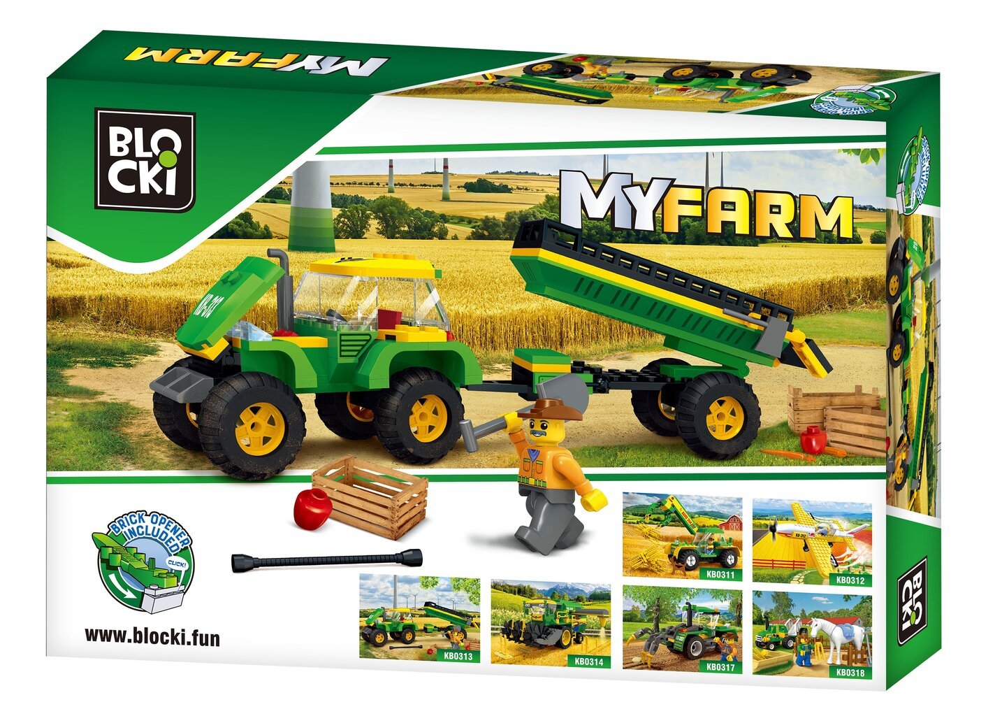 Rakennussetti Blocki MyFarm Traktori perävaunulla, KB0313 164 kpl hinta ja tiedot | LEGOT ja rakennuslelut | hobbyhall.fi