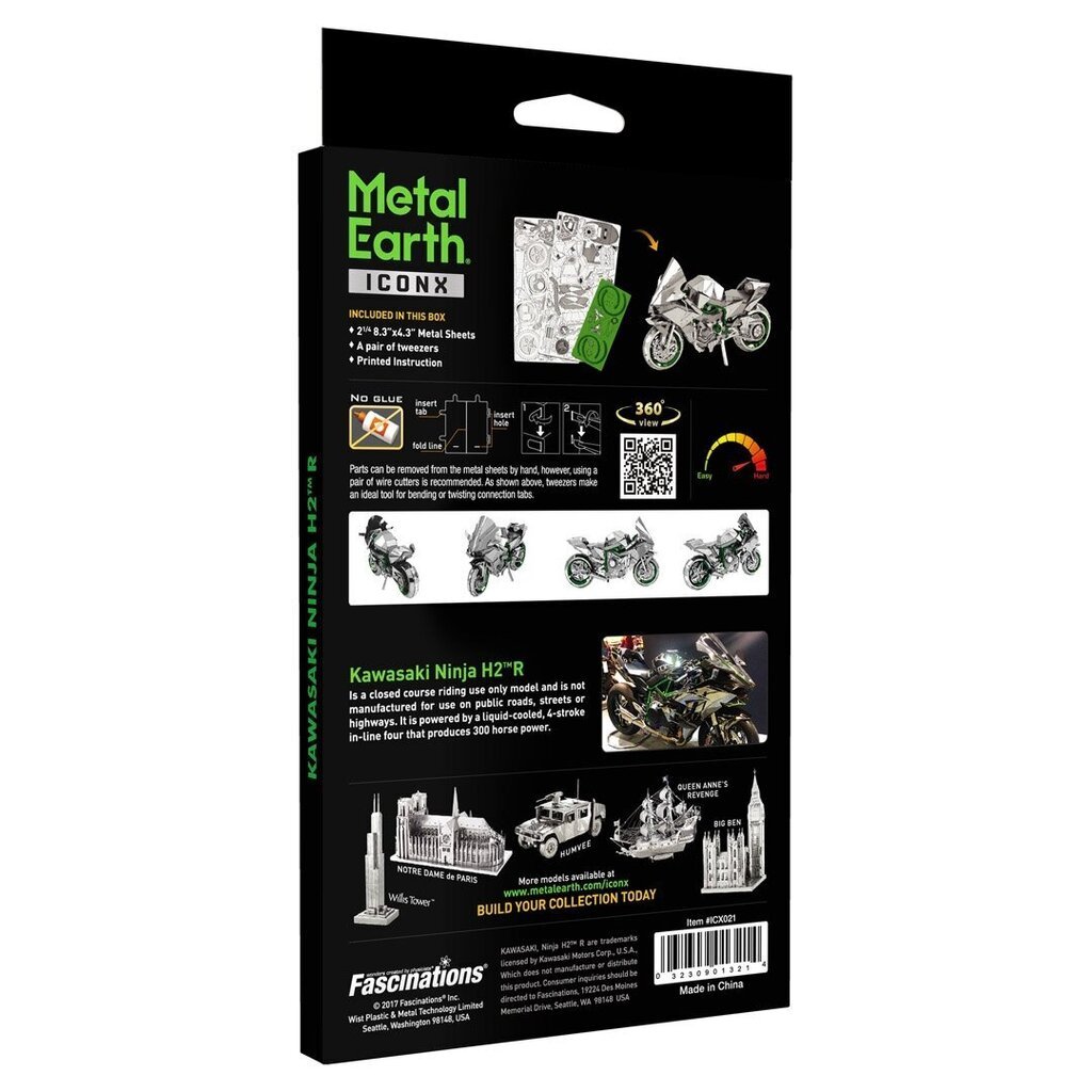 Metallin 3D-rakennussetti Kawasaki Ninja Green hinta ja tiedot | LEGOT ja rakennuslelut | hobbyhall.fi