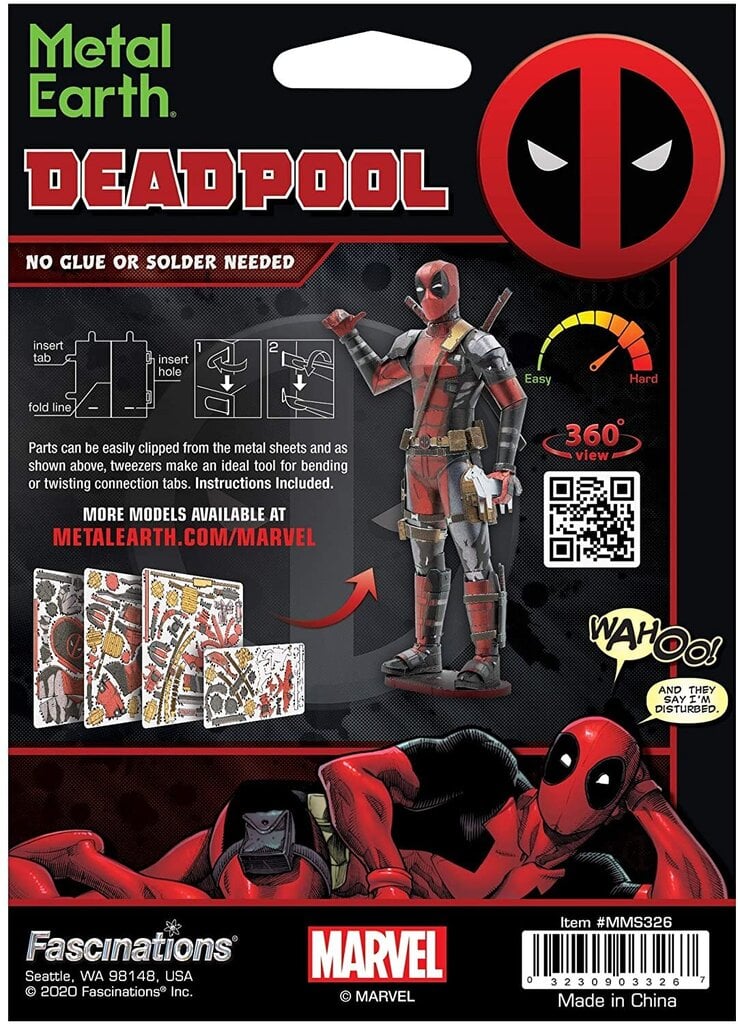 Metallin 3D-rakennussetti Marvel Deadpool hinta ja tiedot | LEGOT ja rakennuslelut | hobbyhall.fi