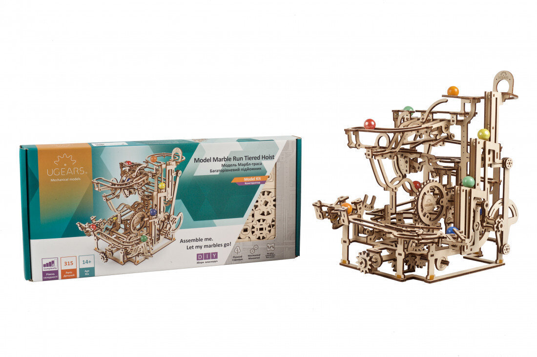 Marble Run Ball track Spiraalinostin Ugears, 266 kpl. hinta ja tiedot | LEGOT ja rakennuslelut | hobbyhall.fi