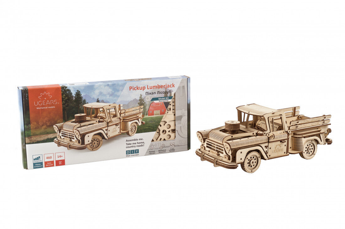 Pickup Lumberjack Ugears, 460 kpl. hinta ja tiedot | LEGOT ja rakennuslelut | hobbyhall.fi