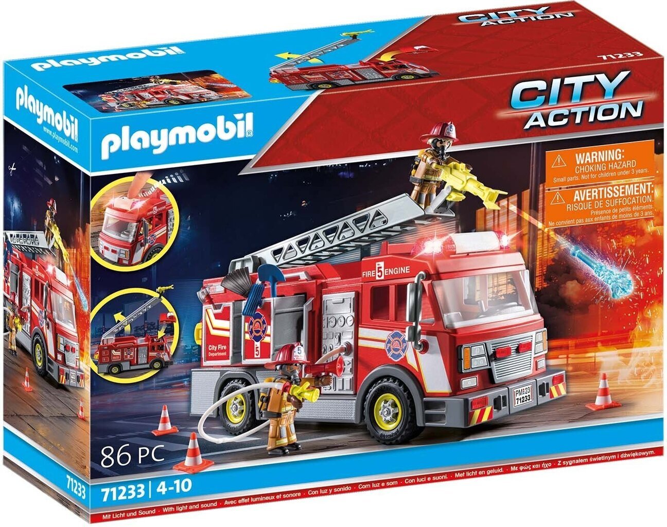 71233 Playmobil® City Action Paloauto valoilla, 86 kpl hinta ja tiedot | LEGOT ja rakennuslelut | hobbyhall.fi