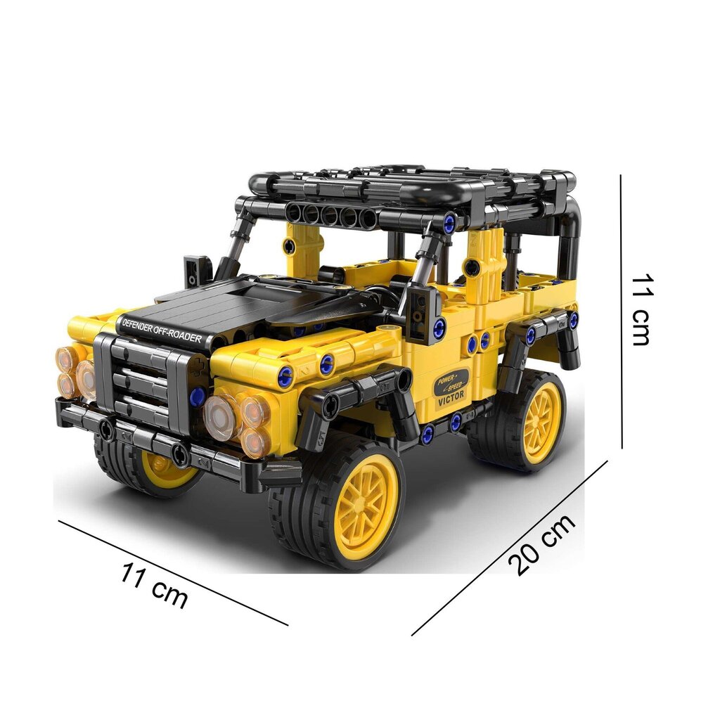 Rakennussetti CaDA Defender Off-Roader Pull-back Terrain, C52028W, 389 det. hinta ja tiedot | LEGOT ja rakennuslelut | hobbyhall.fi