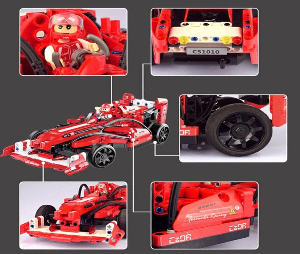 Rakennussetti CaDA radio-ohjattu Formula 1 -auto, C51010W, 317 det hinta ja tiedot | LEGOT ja rakennuslelut | hobbyhall.fi