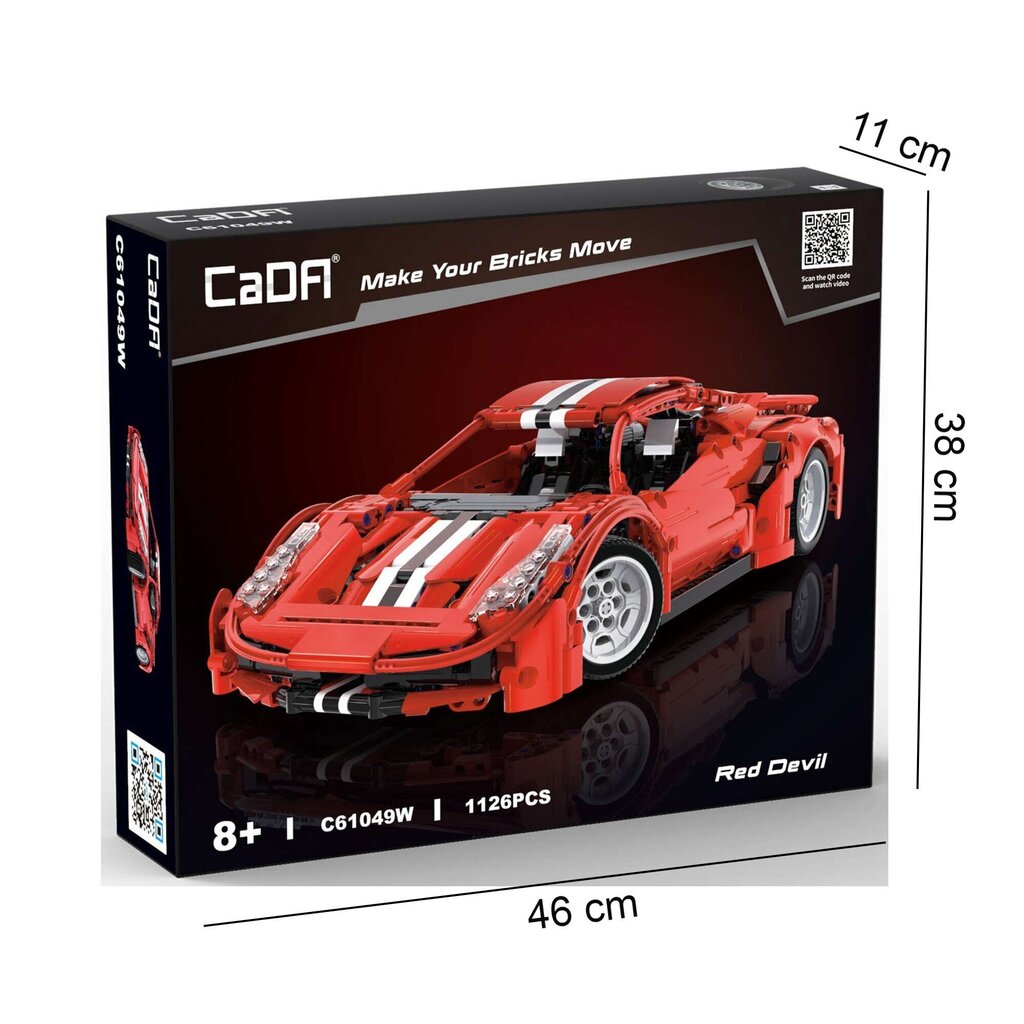 Rakennussetti CaDa Car Red Devils, 1126 det. hinta ja tiedot | LEGOT ja rakennuslelut | hobbyhall.fi