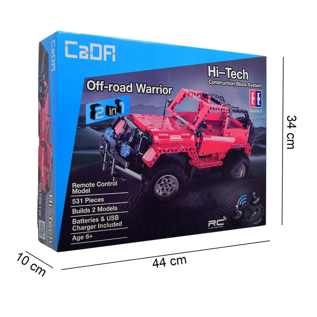 Rakennussetti CaDa Radio-ohjattu Jeep, C51001W, 531 det. hinta ja tiedot | LEGOT ja rakennuslelut | hobbyhall.fi