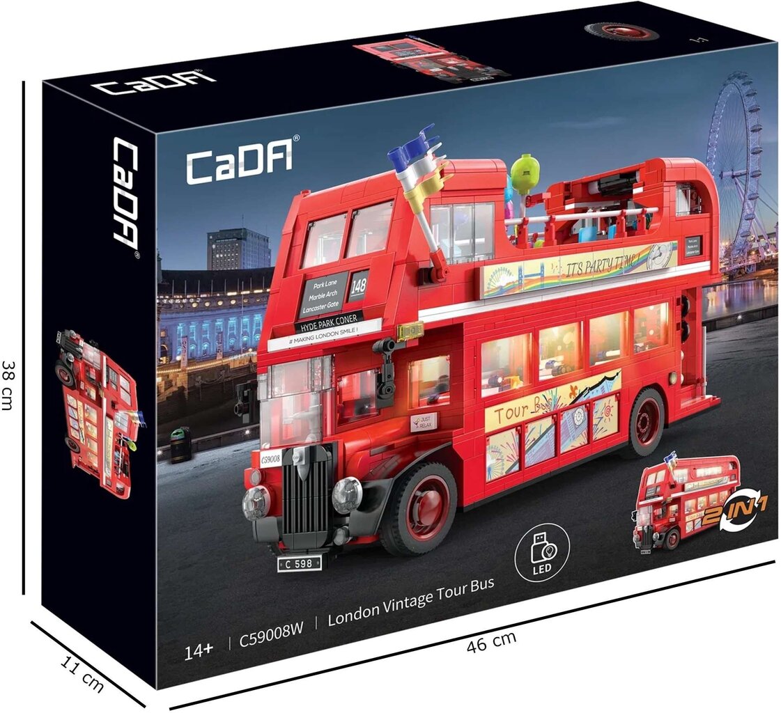 Cada Classic London Touring Bus, 1770 hinta ja tiedot | LEGOT ja rakennuslelut | hobbyhall.fi