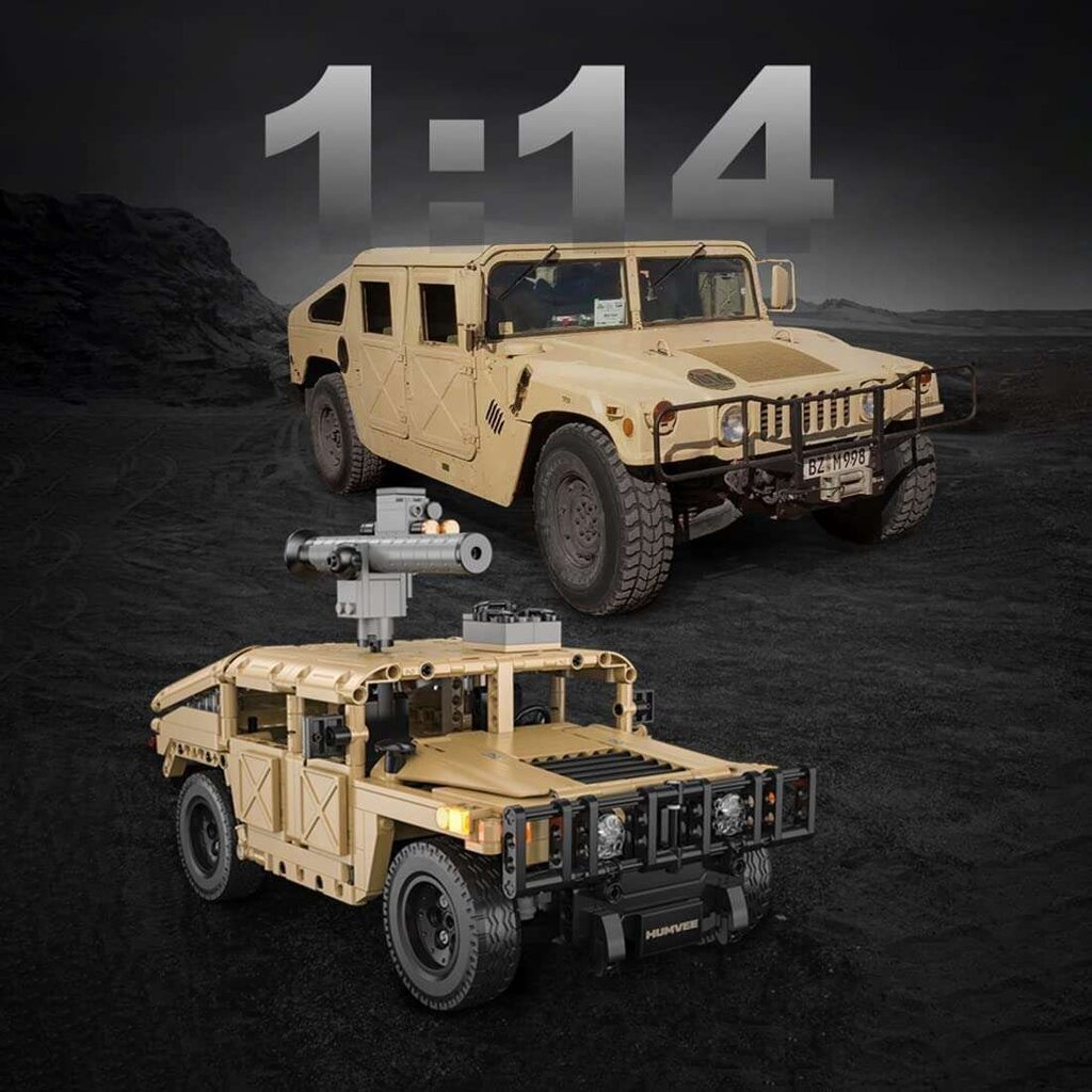 Rakennussetti CaDa Radio-ohjattu Military Humvee SUV, 628 kpl hinta ja tiedot | LEGOT ja rakennuslelut | hobbyhall.fi