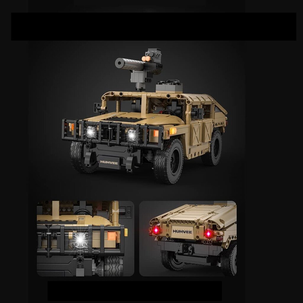 Rakennussetti CaDa Radio-ohjattu Military Humvee SUV, 628 kpl hinta ja tiedot | LEGOT ja rakennuslelut | hobbyhall.fi