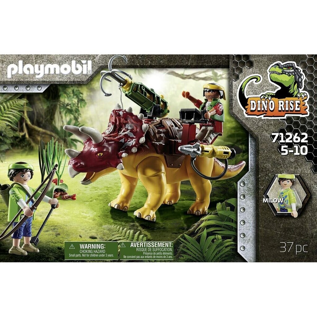 71262 Playmobil® Dino Rise Triceratops ja sotilaat, 37 kpl hinta ja tiedot | LEGOT ja rakennuslelut | hobbyhall.fi