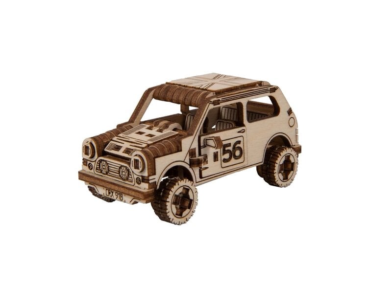 Puinen rakennussetti Wooden city Rally Car Mini Cooper, 98 kpl