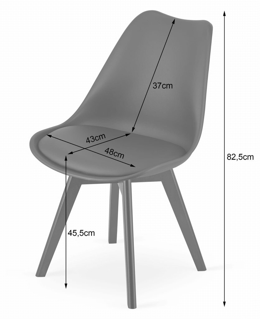 4-osan tuolien setti Leobert Mark, valkoinen/musta hinta ja tiedot | Ruokapöydän tuolit | hobbyhall.fi