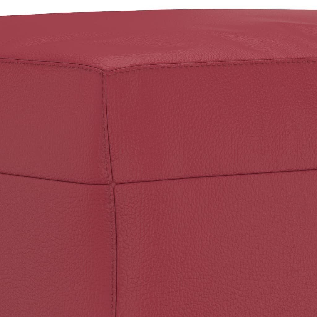 vidaXL 3-osainen lounge-setti Wine Red Faux Leather hinta ja tiedot | Sohvat ja vuodesohvat | hobbyhall.fi