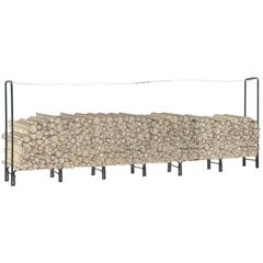 vidaXL Polttopuuteline antrasiitti 360x35x120 cm teräs hinta ja tiedot | Takka- ja uunitarvikkeet | hobbyhall.fi