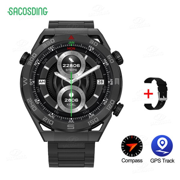 Huawei NFC Smart Watch Adult GPS Tracker 454*454 HD Screen Heart Rate EKG+PPG Bluetooth Call SmartWatch 2024 Uusi