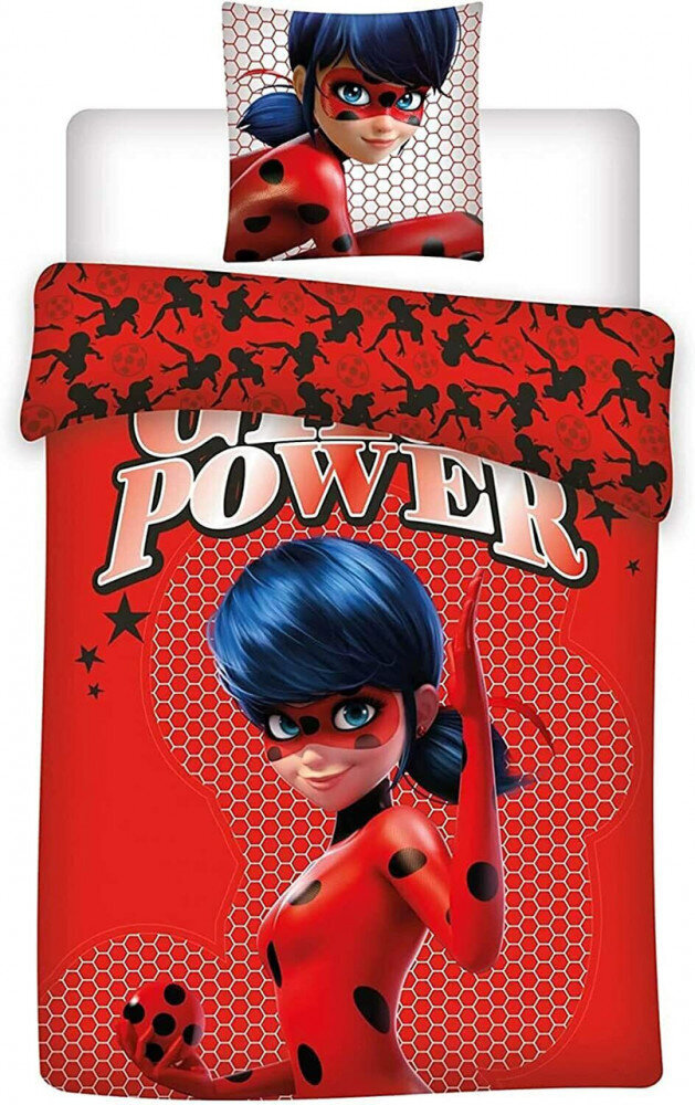 Miraculous pussilakana Girl Power 140 x 200 cm + 63 x 63 cm - polyesteri hinta ja tiedot | Vuodevaatteet lapsille | hobbyhall.fi