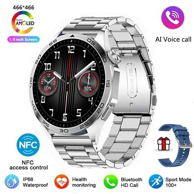 2024 Uutta Huawei GT4 Pro -älykellolle aikuisten NFC GPS Tracker 466*466 HD-näyttö Syke Bluetooth Call SmartWatch hinta ja tiedot | Älykellot | hobbyhall.fi