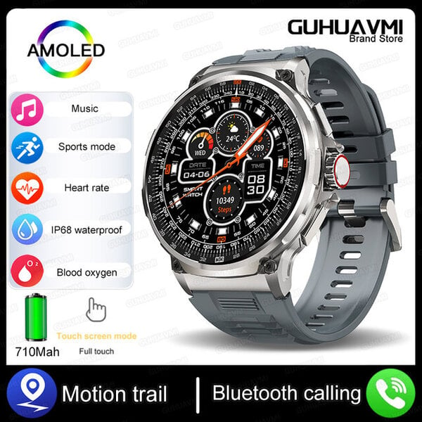 Uusi 1,85" Ultra HD Display -älykello Adult 710 Mah Large Battery Bluetooth Call SmartWatch Android iOS Phone 400+ kellotauluille