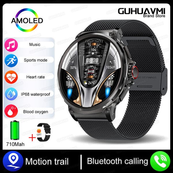 Uusi 1,85" Ultra HD Display -älykello Adult 710 Mah Large Battery Bluetooth Call SmartWatch Android iOS Phone 400+ kellotauluille