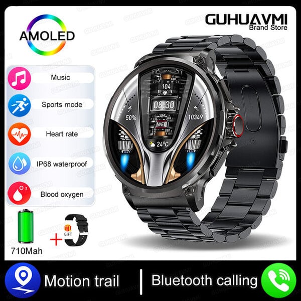 Uusi 1,85" Ultra HD Display -älykello Adult 710 Mah Large Battery Bluetooth Call SmartWatch Android iOS Phone 400+ kellotauluille