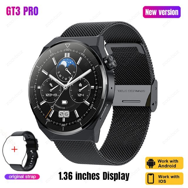 Huawei GT3 Pro Smart Watch Adult 1,39 tuuman HD-näyttö Bluetooth Call Urheilukellot Syke IP68 Vedenpitävä älykello hinta ja tiedot | Älykellot | hobbyhall.fi