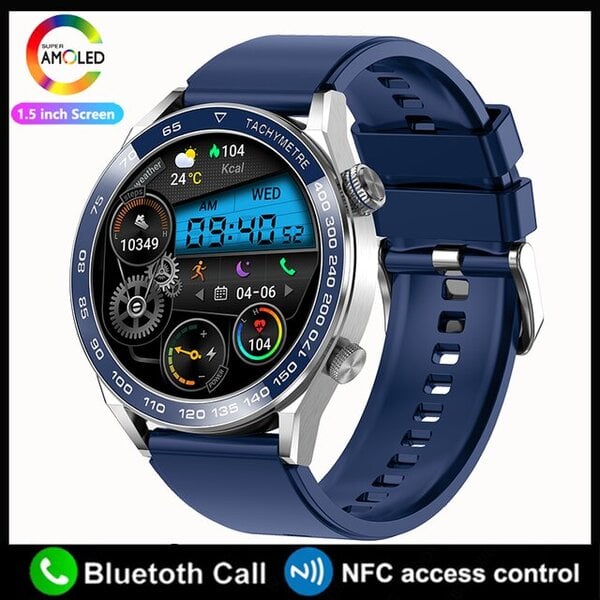 Huawei NFC Smart Watch Adult Watch 3 Pro HD -näytölle Syke Bluetooth Call IP68 Waterproof SmartWatch 2024 Uusi