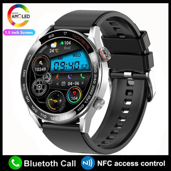 Huawei NFC Smart Watch Adult Watch 3 Pro HD -näytölle Syke Bluetooth Call IP68 Waterproof SmartWatch 2024 Uusi