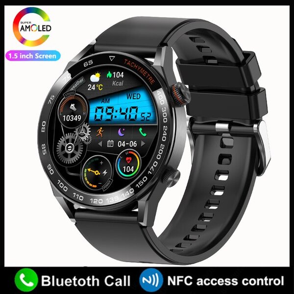 Huawei NFC Smart Watch Adult Watch 3 Pro HD -näytölle Syke Bluetooth Call IP68 Waterproof SmartWatch 2024 Uusi