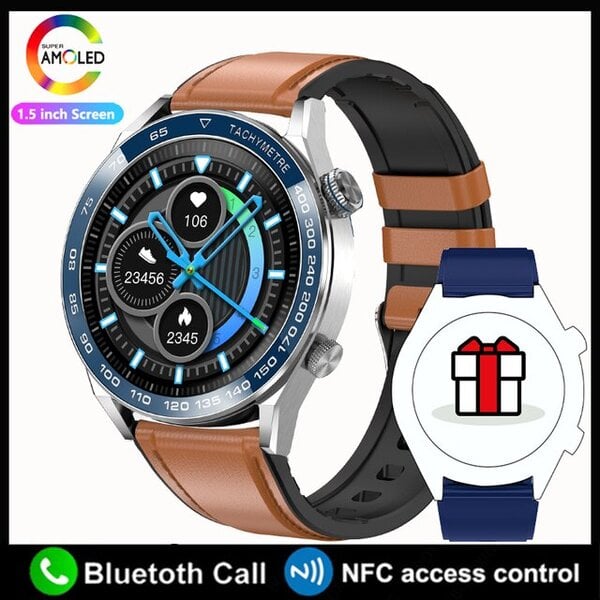 Huawei NFC Smart Watch Adult Watch 3 Pro HD -näytölle Syke Bluetooth Call IP68 Waterproof SmartWatch 2024 Uusi