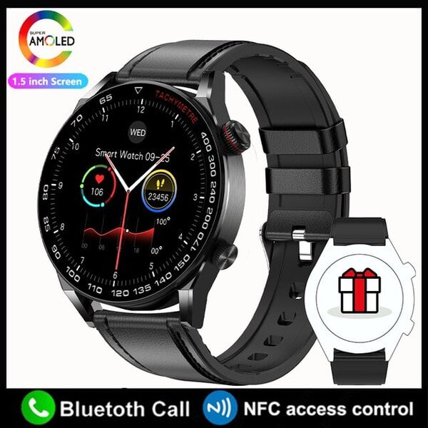 Huawei NFC Smart Watch Adult Watch 3 Pro HD -näytölle Syke Bluetooth Call IP68 Waterproof SmartWatch 2024 Uusi