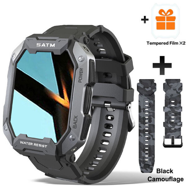 Android-älykellolle aikuisten verenpaineen happimittari Sprorts Watch Military 5atm Ip68 Waterproof Smartwatch 2022 Uusi