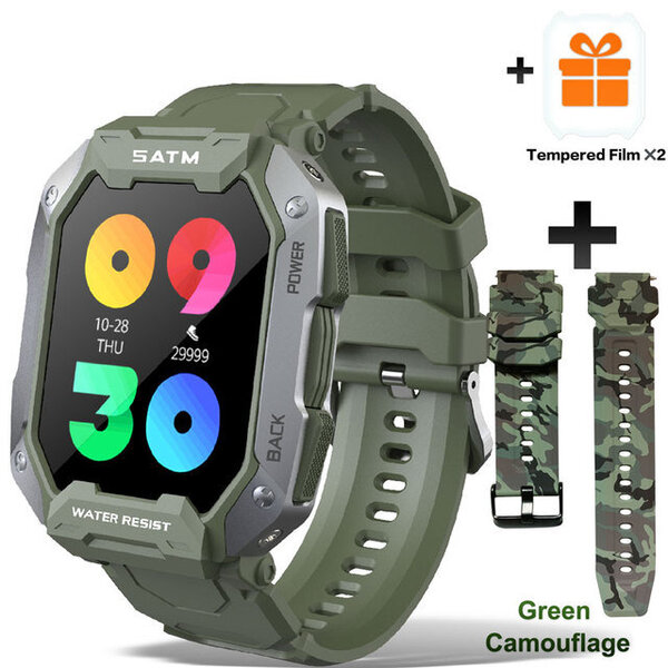 Android-älykellolle aikuisten verenpaineen happimittari Sprorts Watch Military 5atm Ip68 Waterproof Smartwatch 2022 Uusi