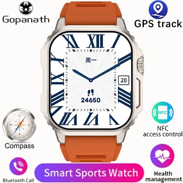 2024 Smart Watch aikuisille Android Bluetooth Call IP68 Vedenpitävä Verenpaine Fitness GPS Tracker NFC Smart Watch for