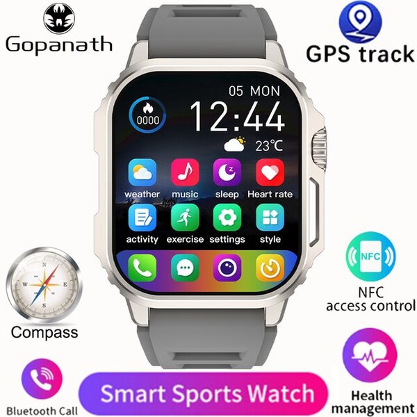 2024 Smart Watch aikuisille Android Bluetooth Call IP68 Vedenpitävä Verenpaine Fitness GPS Tracker NFC Smart Watch for