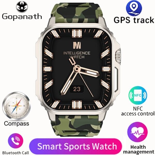 2024 Smart Watch aikuisille Android Bluetooth Call IP68 Vedenpitävä Verenpaine Fitness GPS Tracker NFC Smart Watch for