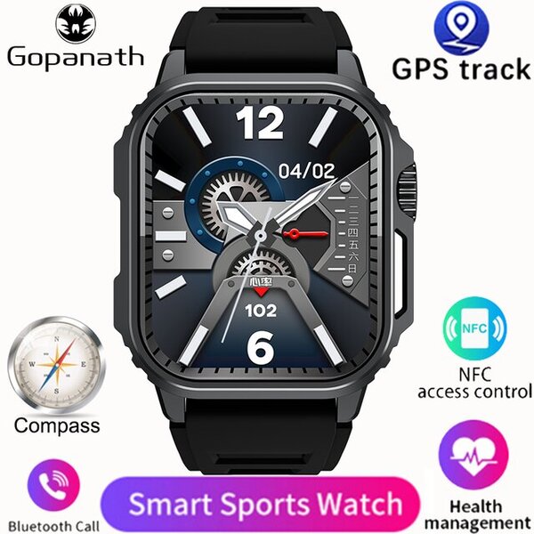 2024 Smart Watch aikuisille Android Bluetooth Call IP68 Vedenpitävä Verenpaine Fitness GPS Tracker NFC Smart Watch for