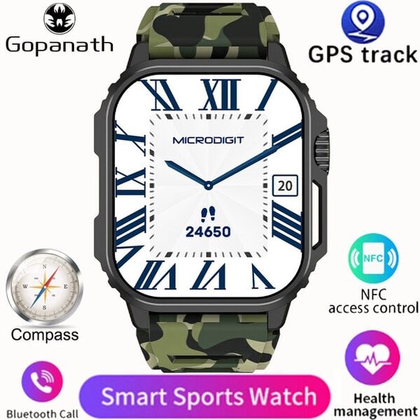 2024 Smart Watch aikuisille Android Bluetooth Call IP68 Vedenpitävä Verenpaine Fitness GPS Tracker NFC Smart Watch for