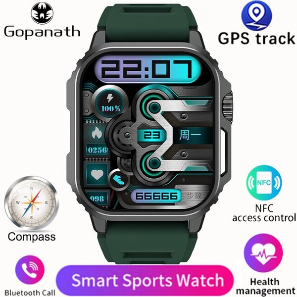 2024 Smart Watch aikuisille Android Bluetooth Call IP68 Vedenpitävä Verenpaine Fitness GPS Tracker NFC Smart Watch for