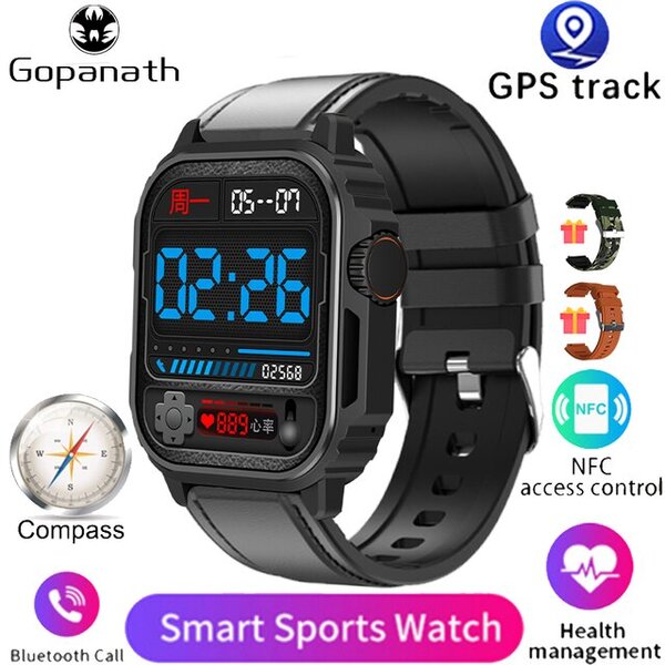 2024 Smart Watch aikuisille Android Bluetooth Call IP68 Vedenpitävä Verenpaine Fitness GPS Tracker NFC Smart Watch for