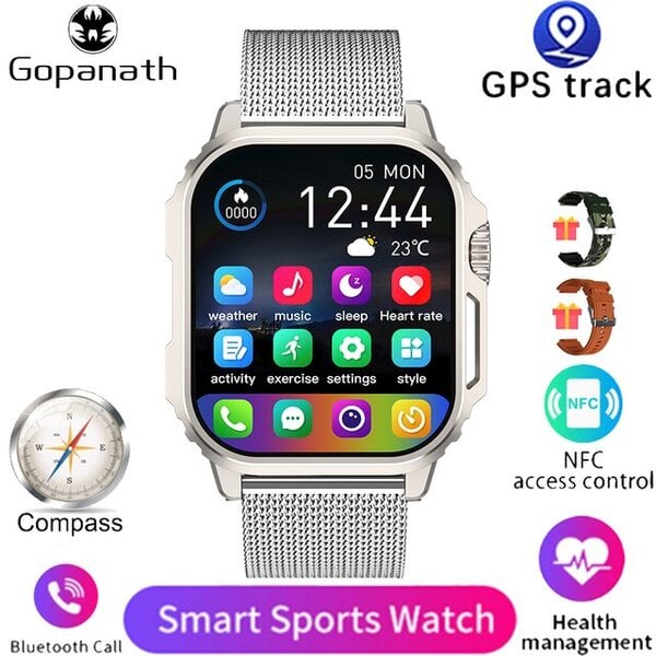 2024 Smart Watch aikuisille Android Bluetooth Call IP68 Vedenpitävä Verenpaine Fitness GPS Tracker NFC Smart Watch for