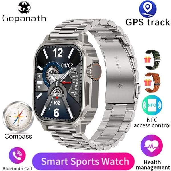 2024 Smart Watch aikuisille Android Bluetooth Call IP68 Vedenpitävä Verenpaine Fitness GPS Tracker NFC Smart Watch for