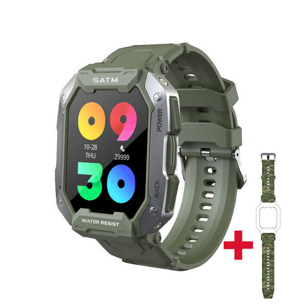 C20 Military 2022 Uusi Smart Watch Adult IP68 5ATM Outdoor Sports Fitness Tracker 24H Health Monitor 1,71 tuuman älykello